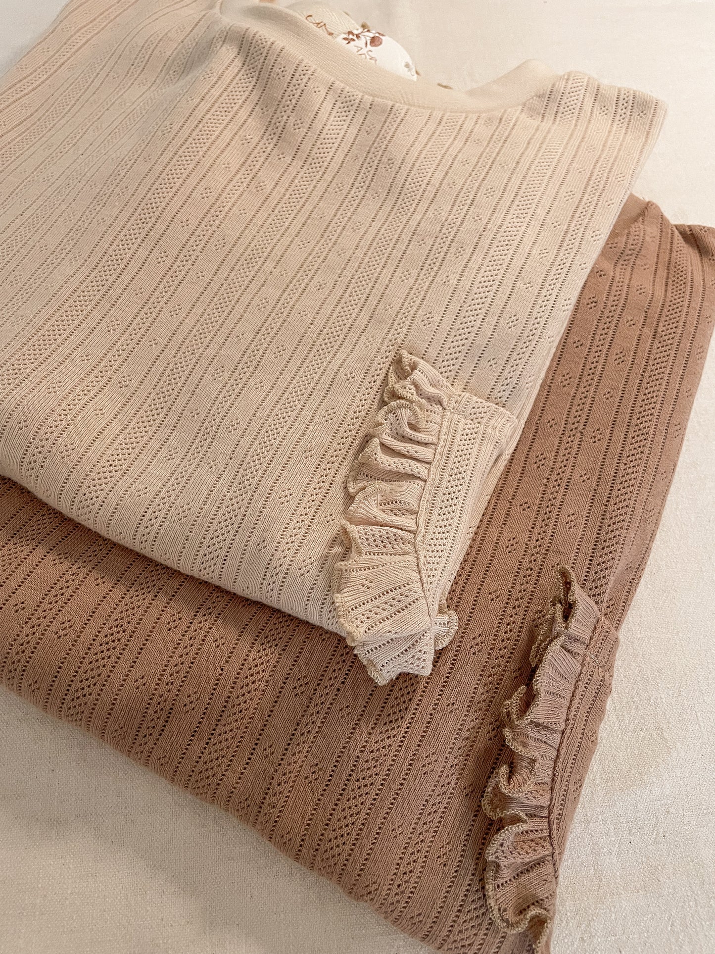 Rory- pointelle katoenen ruche shirt