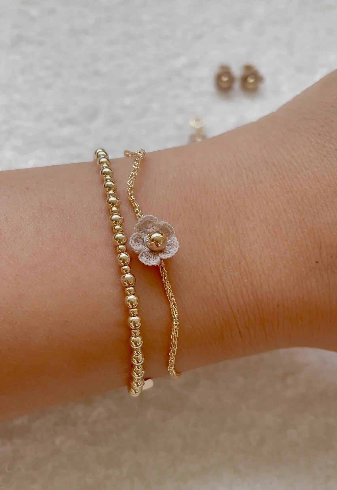 Lorin gehaakte bloem armband
