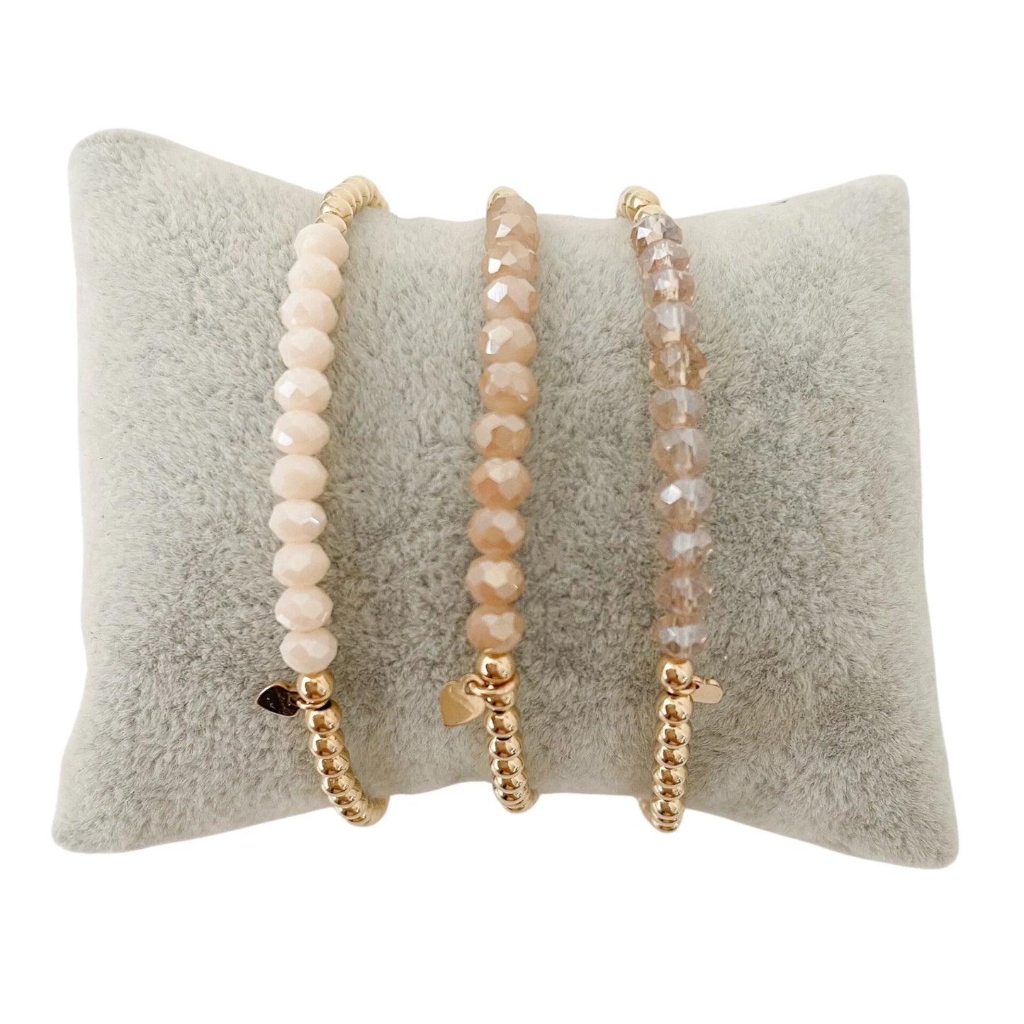Loua facet gold filled stretch armband