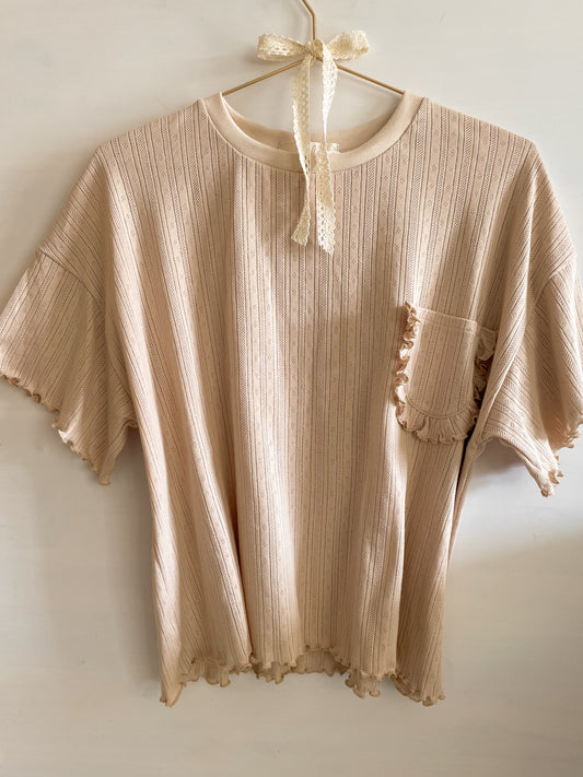 Rory- pointelle katoenen ruche shirt