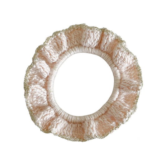 Haarelastiek Rosaly beige gehaakt