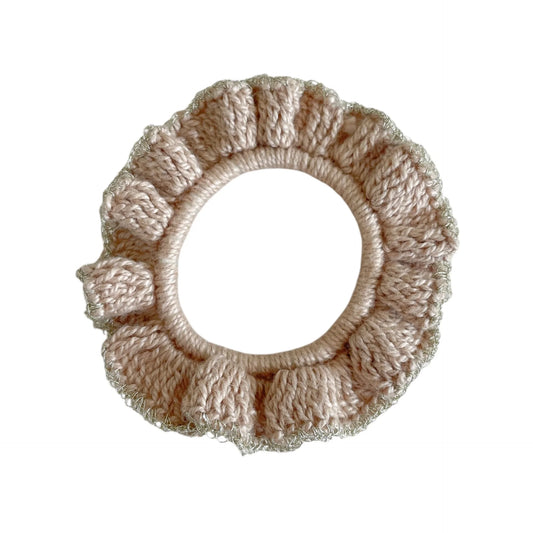 Haarelastiek Rosaly Taupe gehaakt